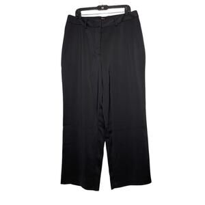 Quince Dress Pants Wide Leg Womens 16 Black Plus Size Trousers Career Office